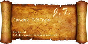 Jandek Tünde névjegykártya