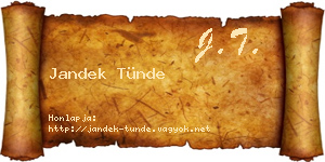 Jandek Tünde névjegykártya